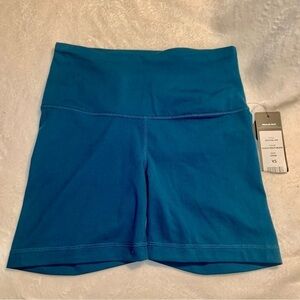 NWT Yogalicious Lux Shorts XS Dark Teal Spandex 5” Inseam Athletic Shorts New